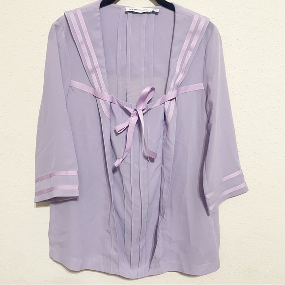 See by Chloe lavender sailor blouse size 8 - Picture 1 of 8